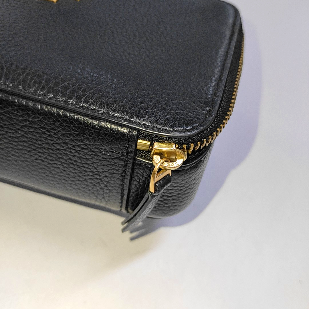 TORY BURCH Britten Black cowhide crossbody bag shoulder bag tote bag Golden hardware Removable shoulder strap-(SKU)-942990100