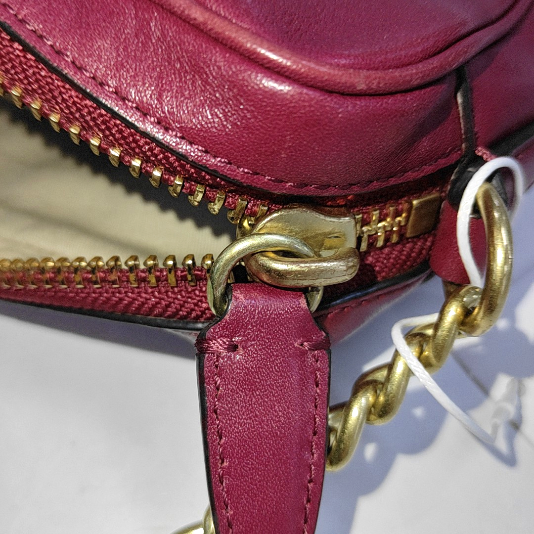 COACH Camera Bag Pink Leather Fringe Single Shoulder Crossbody Bag Golden hardware-(SKU)-14510402