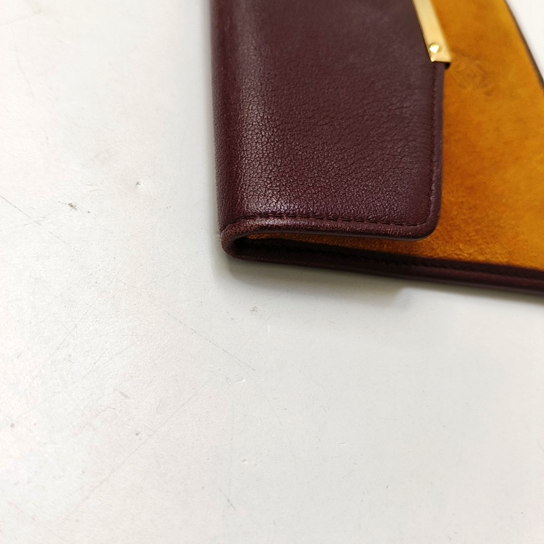 LOEWE Brown Suede Leather Wallet Golden hardware-(SKU)-952660066