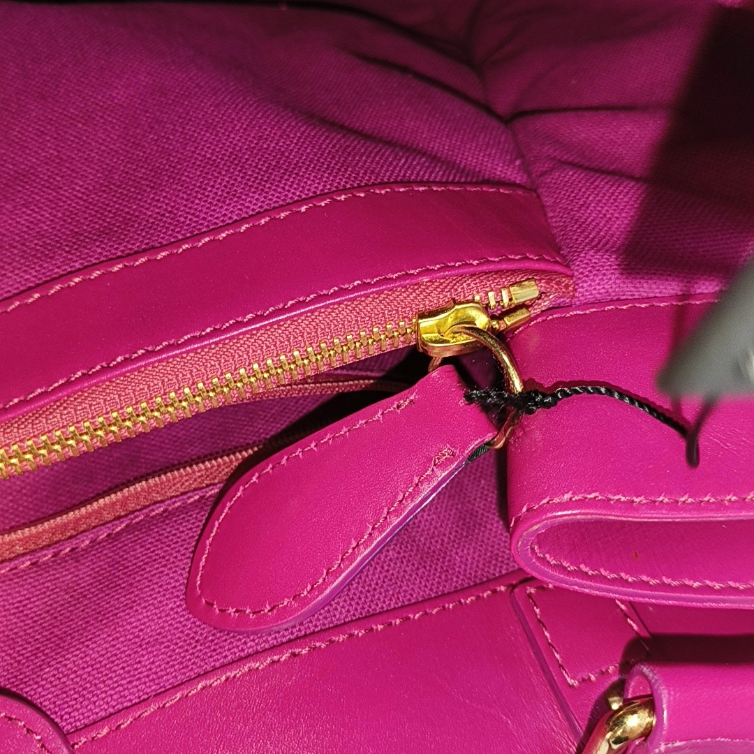 BURBERRY Tote bag Fuchsia Cowhide Warhorse Checkered Quilted Handbag Golden hardware-(SKU)-959437987
