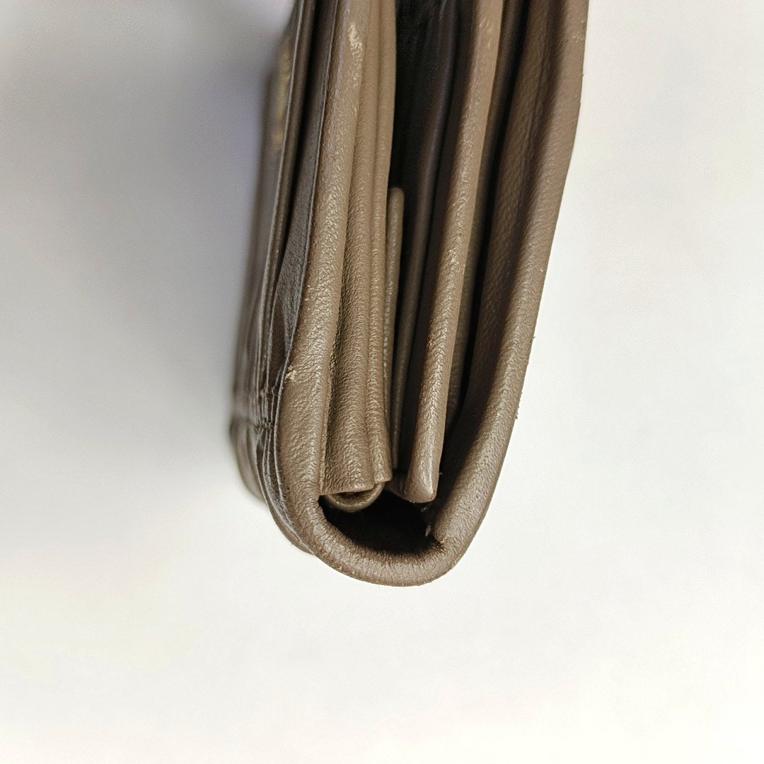 PRADA Diagramme Taupe Cowhide Wallet Golden hardware-(SKU)-953038830