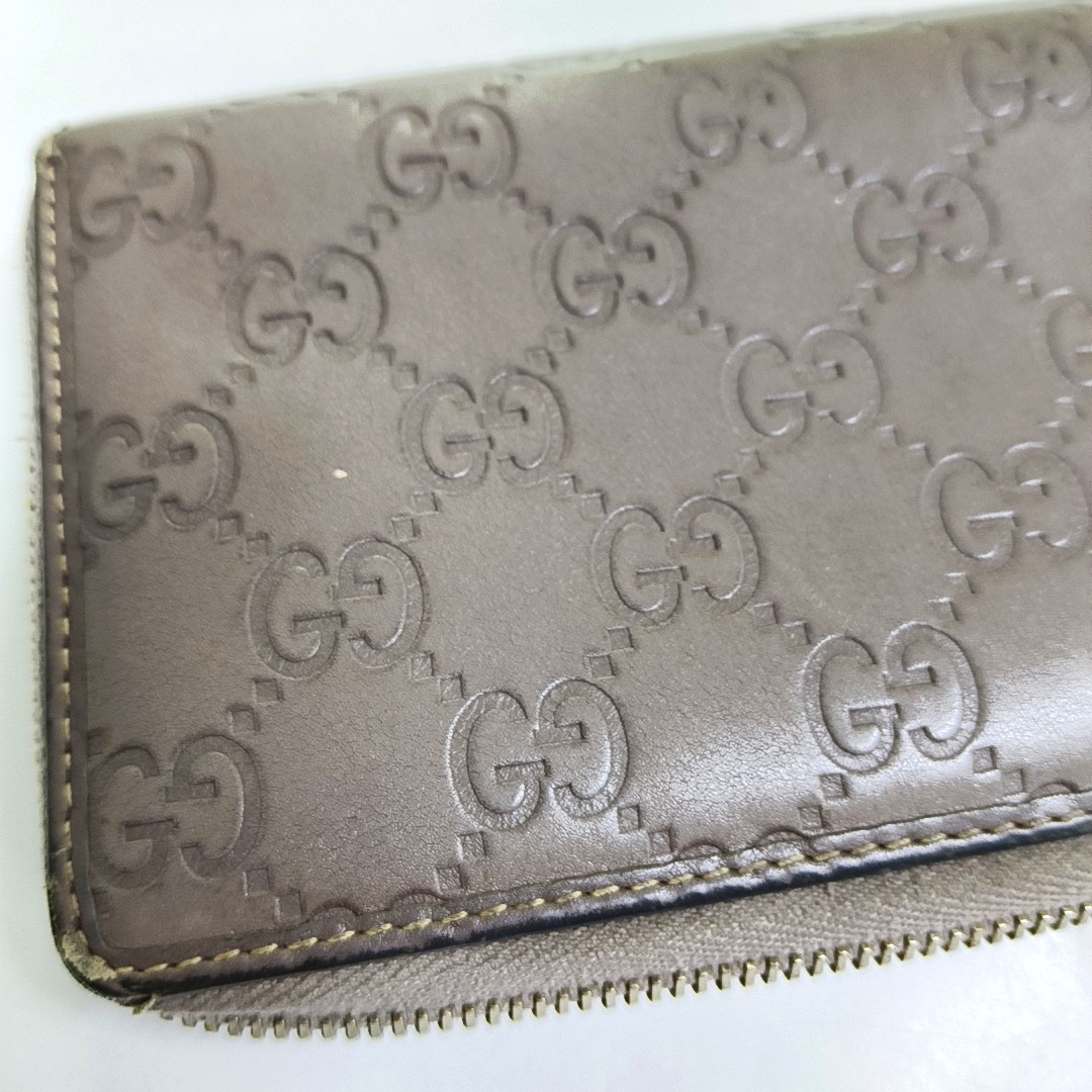 GUCCI Mayfair Purple Cowhide Monogram Embossed Wallet Golden hardware-(SKU)-957633633