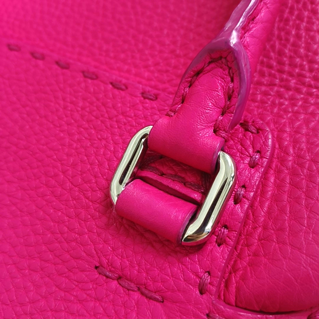 FENDI Tote bag Fuchsia cowhide handbag Silver Hardware-(SKU)-957044385