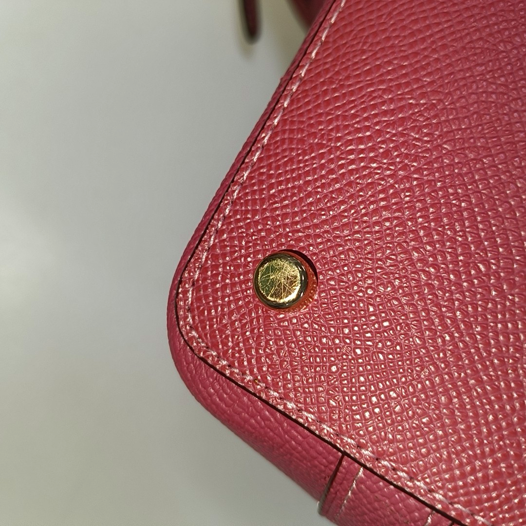 COACH SIERRA Medium size Rose Red Leather Single Shoulder Bag Crossbody Tote Golden hardware Removable shoulder strap-(SKU)-942911371