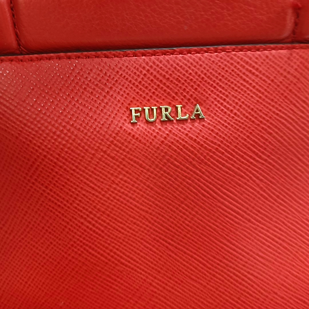 FURLA Tote bag Red Leather Crossbody Bag Handbag Single Shoulder Bag Golden hardware Removable shoulder strap-(SKU)-940601007