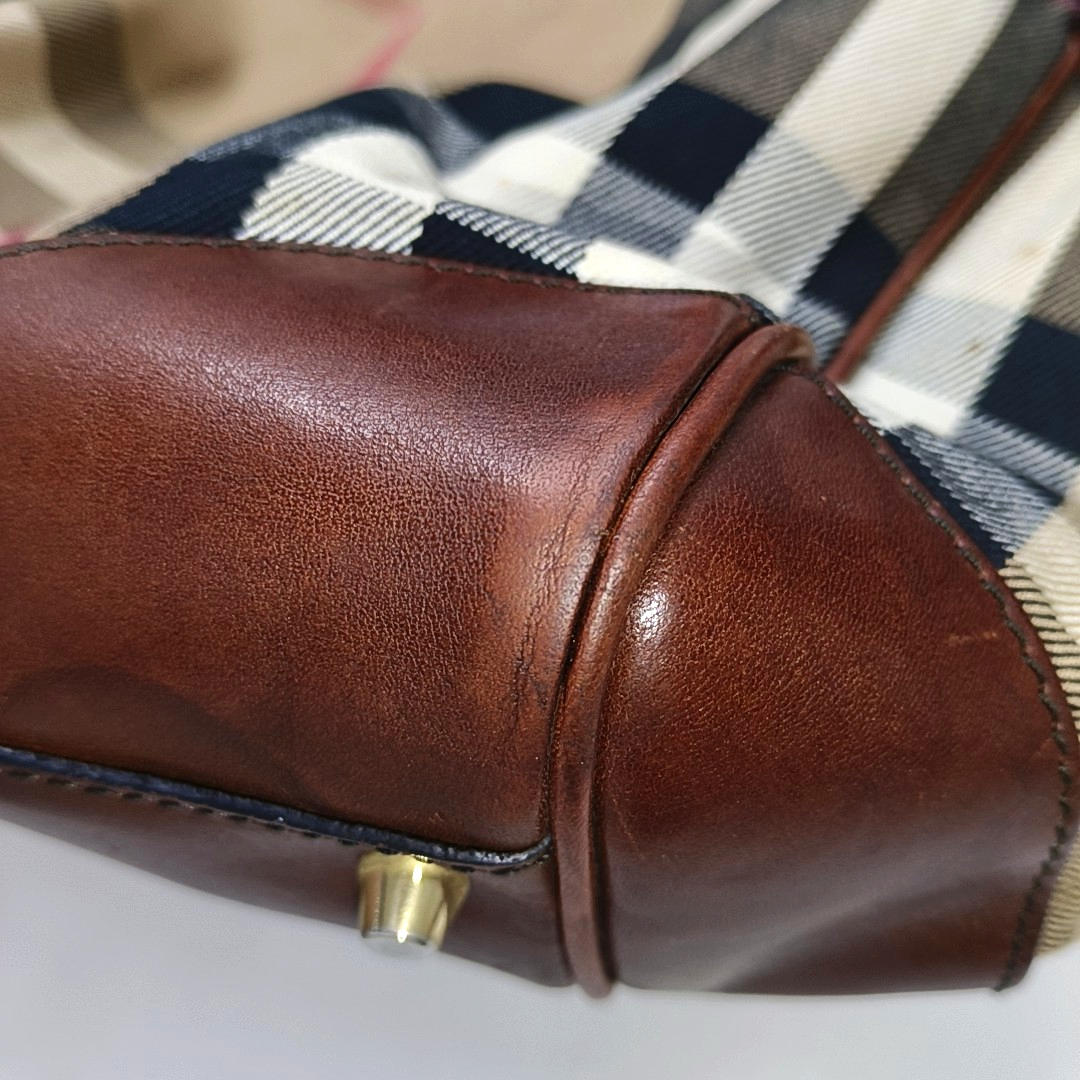 BURBERRY Tote bag Brown Canvas Single Shoulder Bag Handbag Golden hardware-(SKU)-953408955