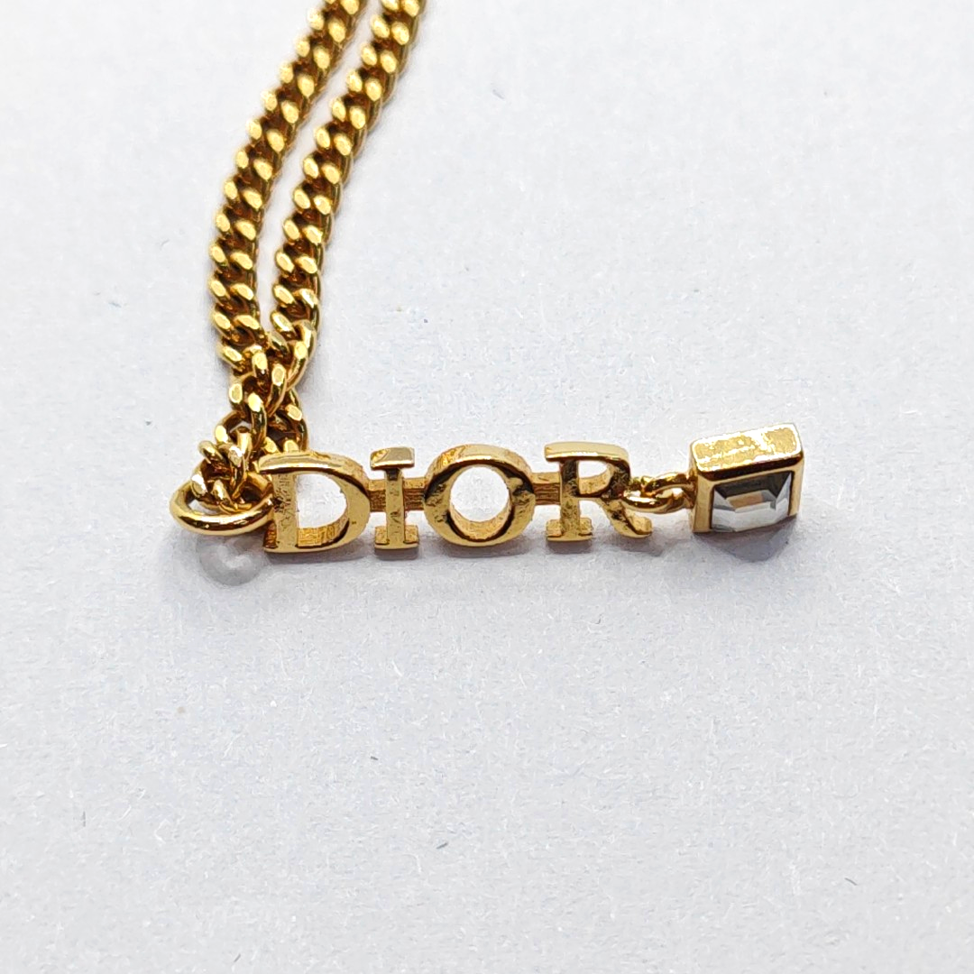 DIOR Dio(r)evolution 金色合金其他LOGO字母项链 Length45cm-(SKU)-937302543