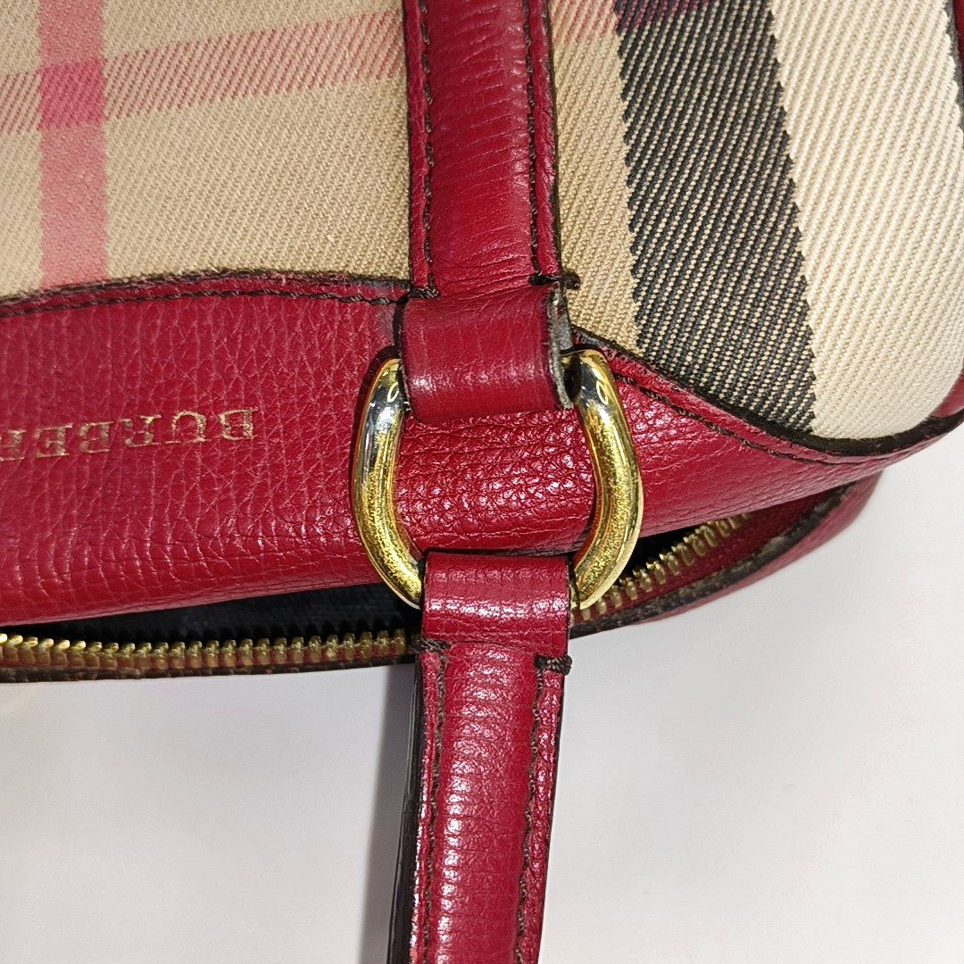 BURBERRY Alchester Brown Canvas Single Shoulder Bag Crossbody Bag Tote Bag Golden hardware Removable shoulder strap-(SKU)-929659819