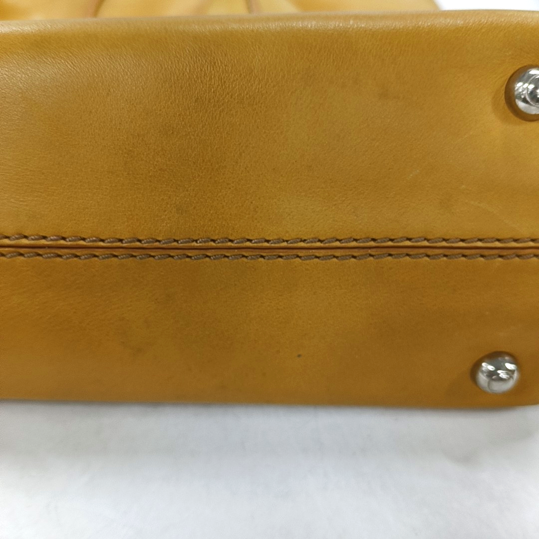 TOD'S D-Styling Ginger Yellow Leather Single Shoulder Tote Bag Silver Hardware Removable shoulder strap-(SKU)-929917405
