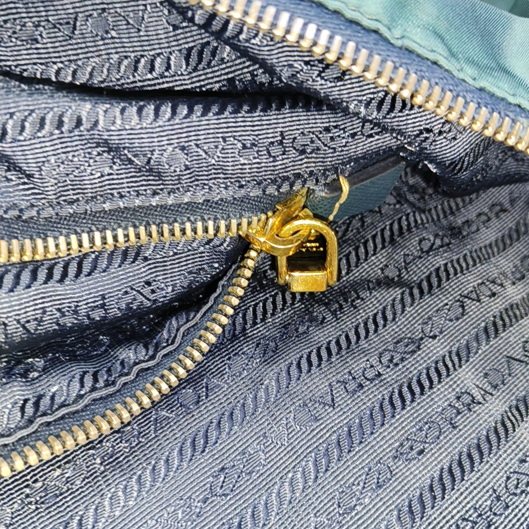 PRADA Tote bag Blue Nylon Logo Single Shoulder Bag Crossbody Tote Bag Golden hardware Removable shoulder strap-(SKU)-958133297