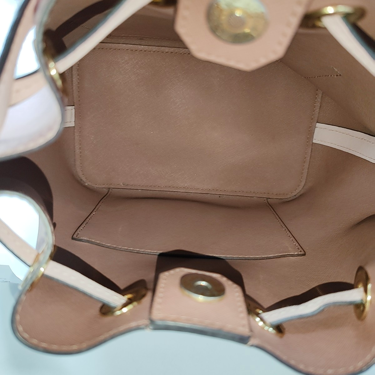 MICHAEL KORS Bucket bag Khaki cowhide embossed single shoulder bag handbag crossbody bag Golden hardware-(SKU)-944251634