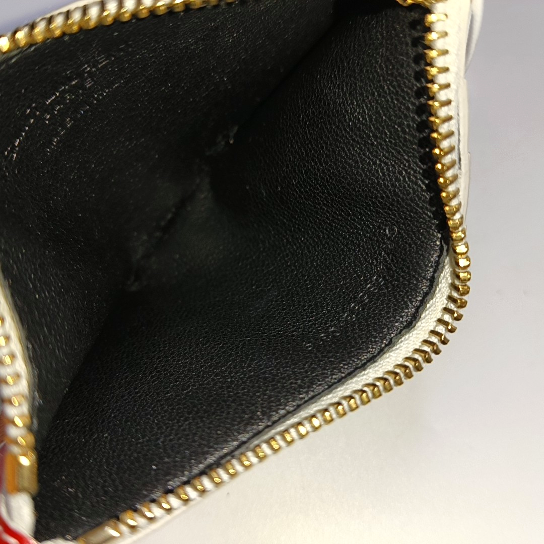 YSL White Leather Printed Card Holder Golden hardware-(SKU)-955513044