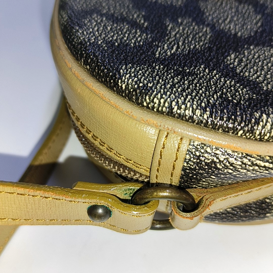 YSL Grey Coated Canvas Animal Print Crossbody Bag Single Shoulder Bag Black hardware-(SKU)-935282127