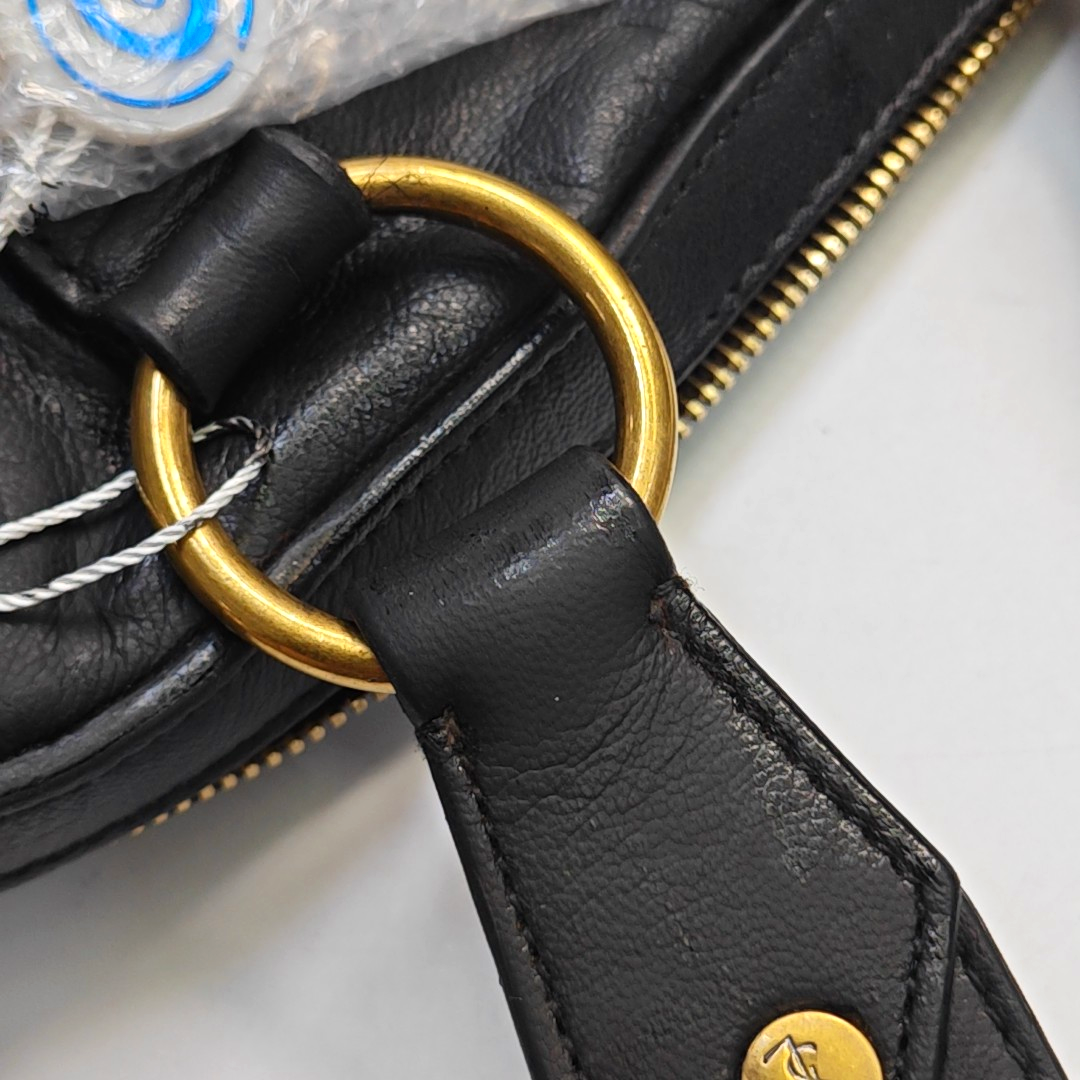 YSL MUSE Black Leather Studs Braided Handbag Shoulder Bag Golden hardware Removable shoulder strap-(SKU)-947588322
