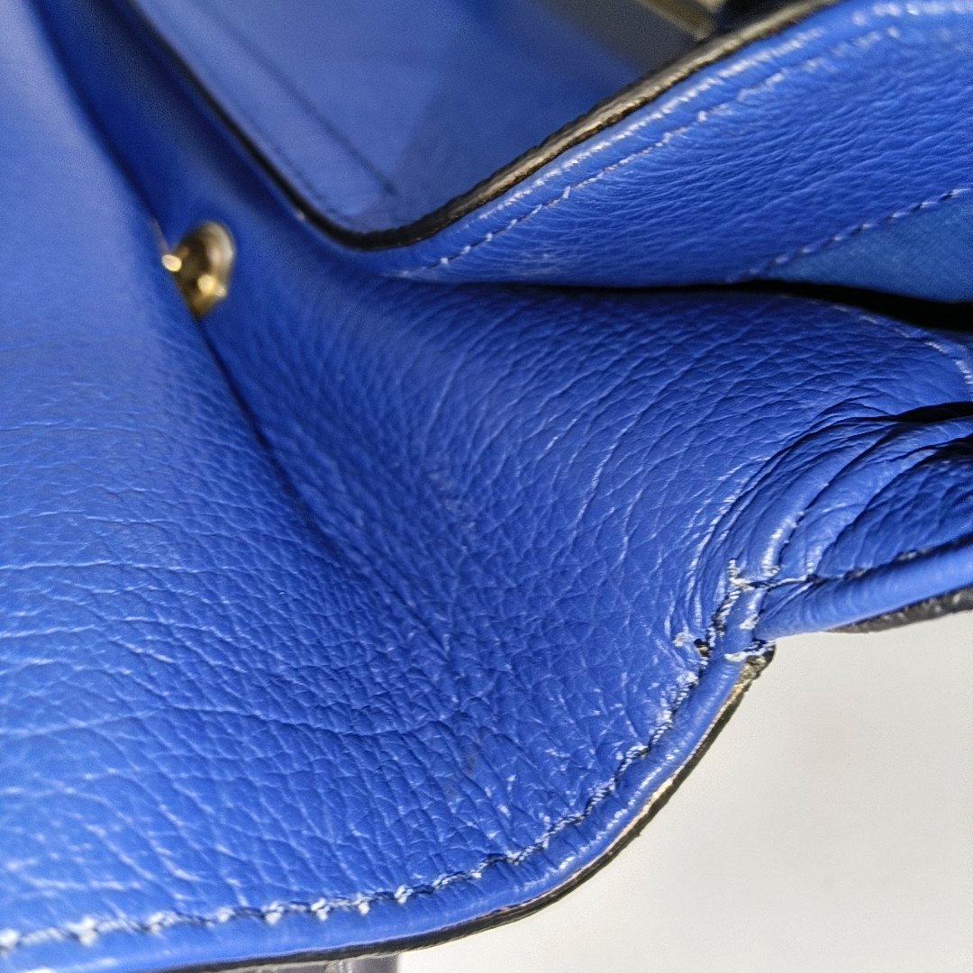 FURLA Blue cowhide single shoulder bag Golden hardware Removable shoulder strap-(SKU)-14420389