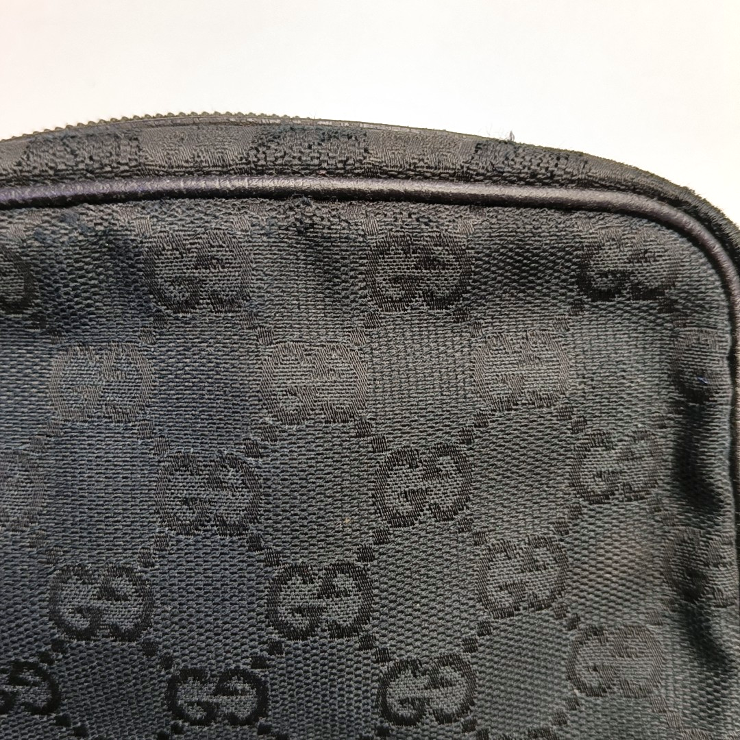 GUCCI Camera Bag Black canvas monogram handbag Black hardware-(SKU)-952266116