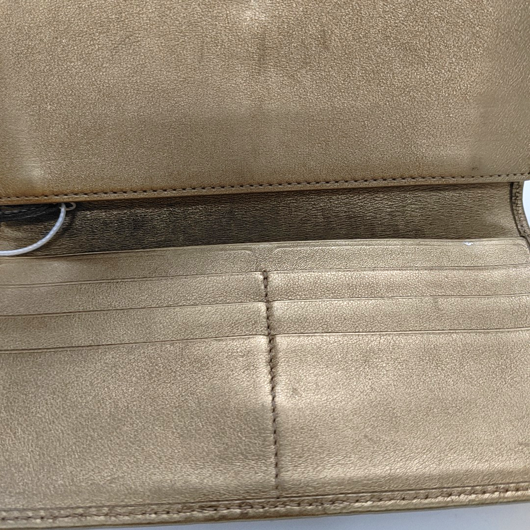 GUCCI Signature金色牛皮老花,压纹钱包-(SKU)-13768073