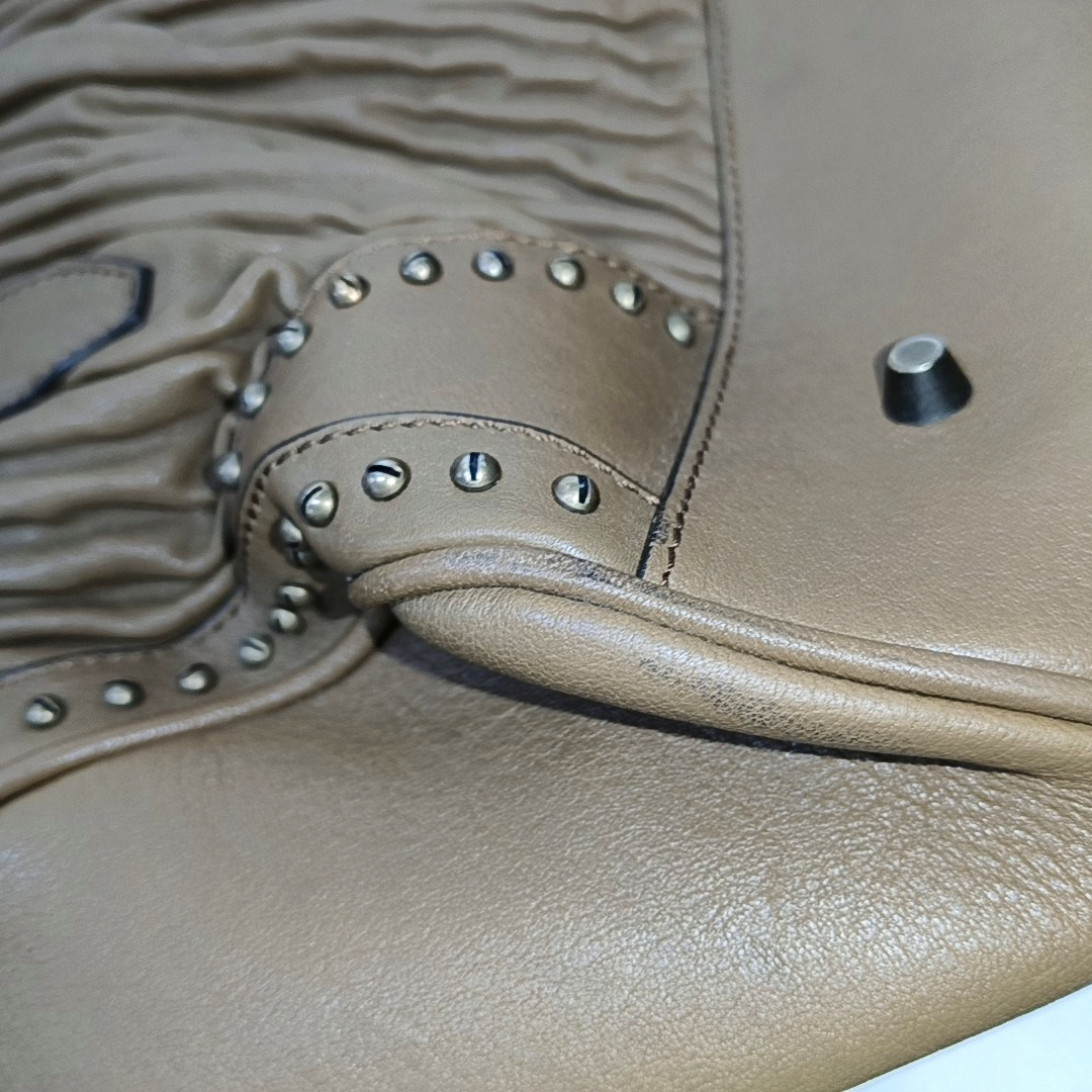 BURBERRY Gladstone Dark Brown Cowhide Studs Tote Bag Golden hardware-(SKU)-931456343
