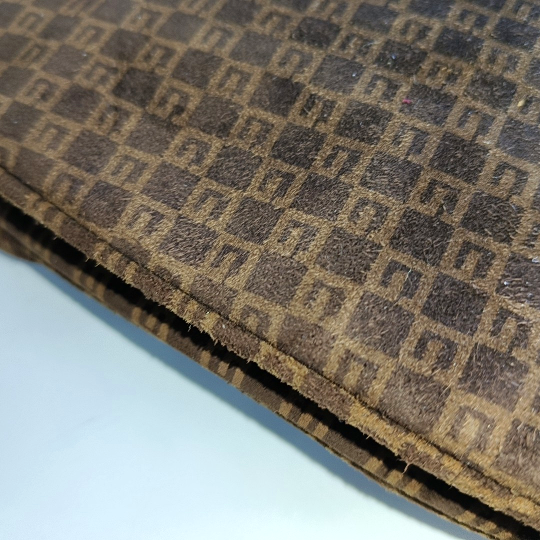 GUCCI Deep Brown Velvet Leather Single Shoulder Bag Golden hardware-(SKU)-13814601