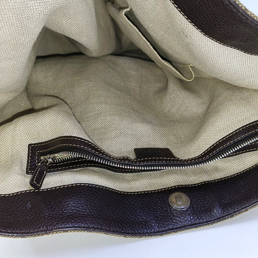 GUCCI Babouska Khaki canvas monogram crossbody bag, handbag Silver Hardware-(SKU)-958404540
