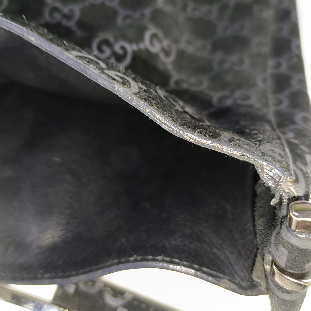 GUCCI Black Suede Single Shoulder Bag Silver Hardware Sub-bag-(SKU)-14221484