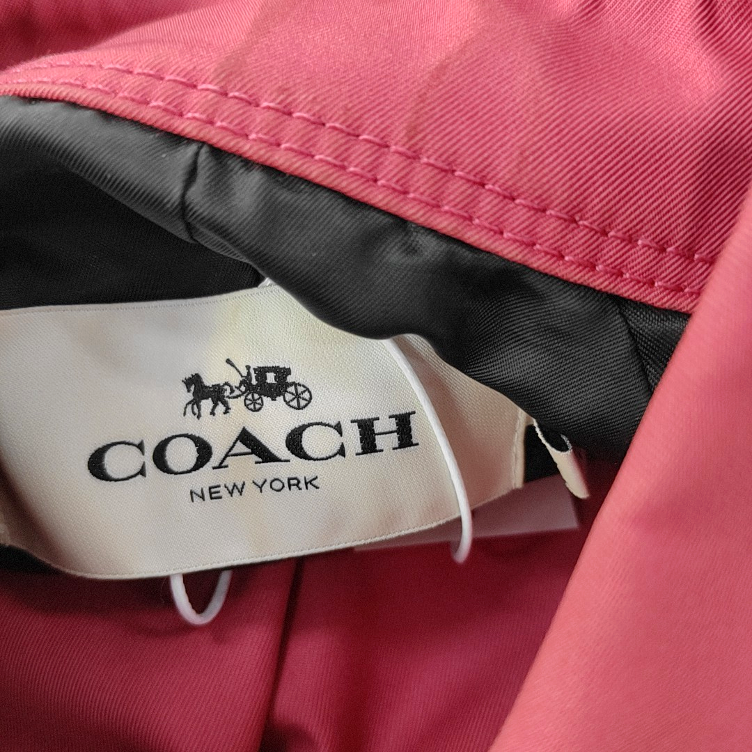 COACH XXScode Spring Autumn Pink Cotton Women's Medium Length Trench Coat-(SKU)-942014612