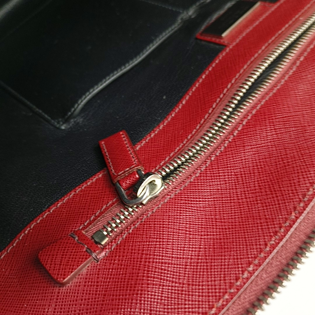 PRADA Red Cowhide Tote Bag Silver Hardware-(SKU)-954933238