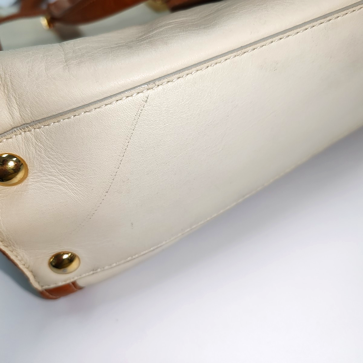 FERRAGAMO Beige Leather Tote Bag Golden hardware-(SKU)-933984180