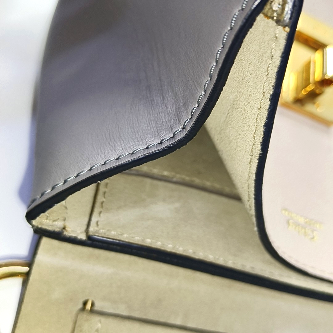Chloé Drew Medium size Color block cowhide shoulder bag crossbody bag Golden hardware-(SKU)-953363295