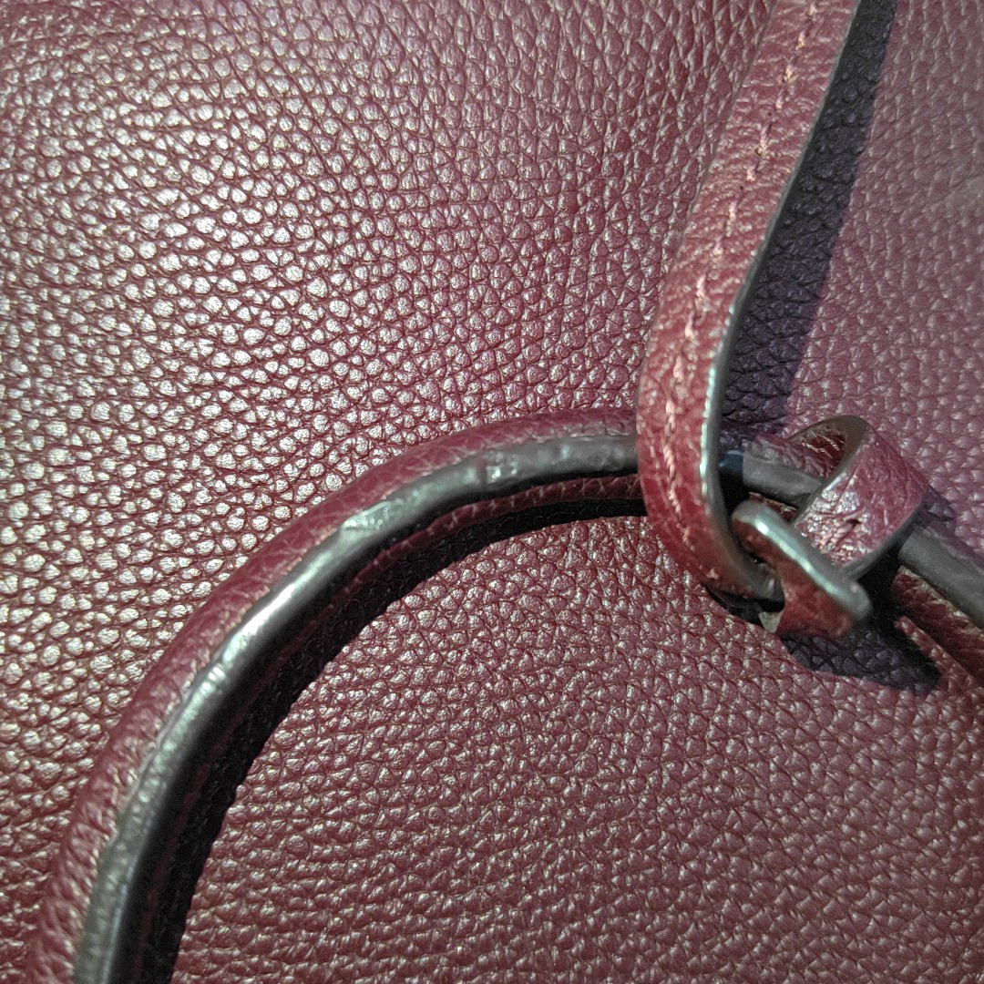 MICHAEL KORS Mercer Burgundy Cowhide Studs Handbag Single Shoulder Bag Crossbody Bag Golden hardware-(SKU)-14232692