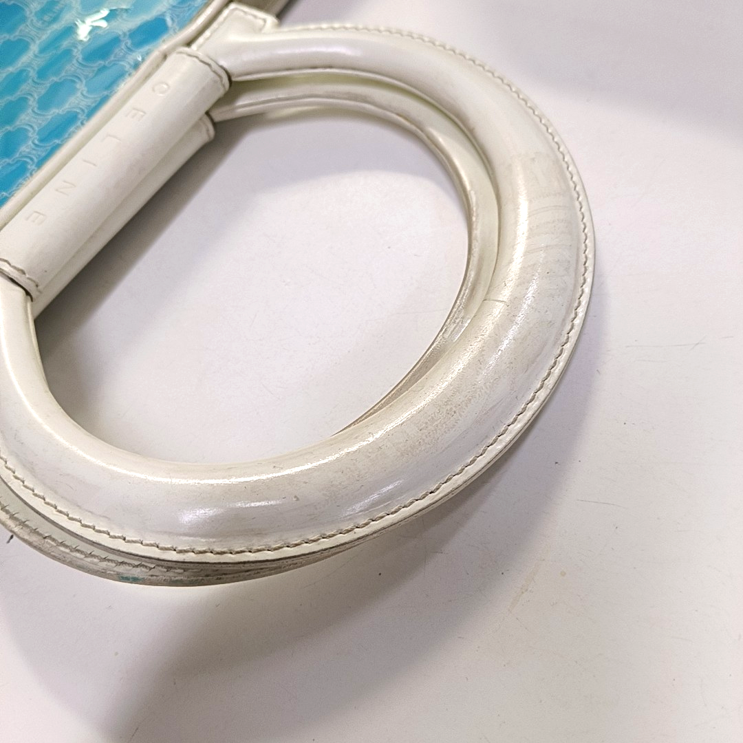CELINE Blue Special Material Triumphal Arch Handbag Silver Hardware-(SKU)-950400096
