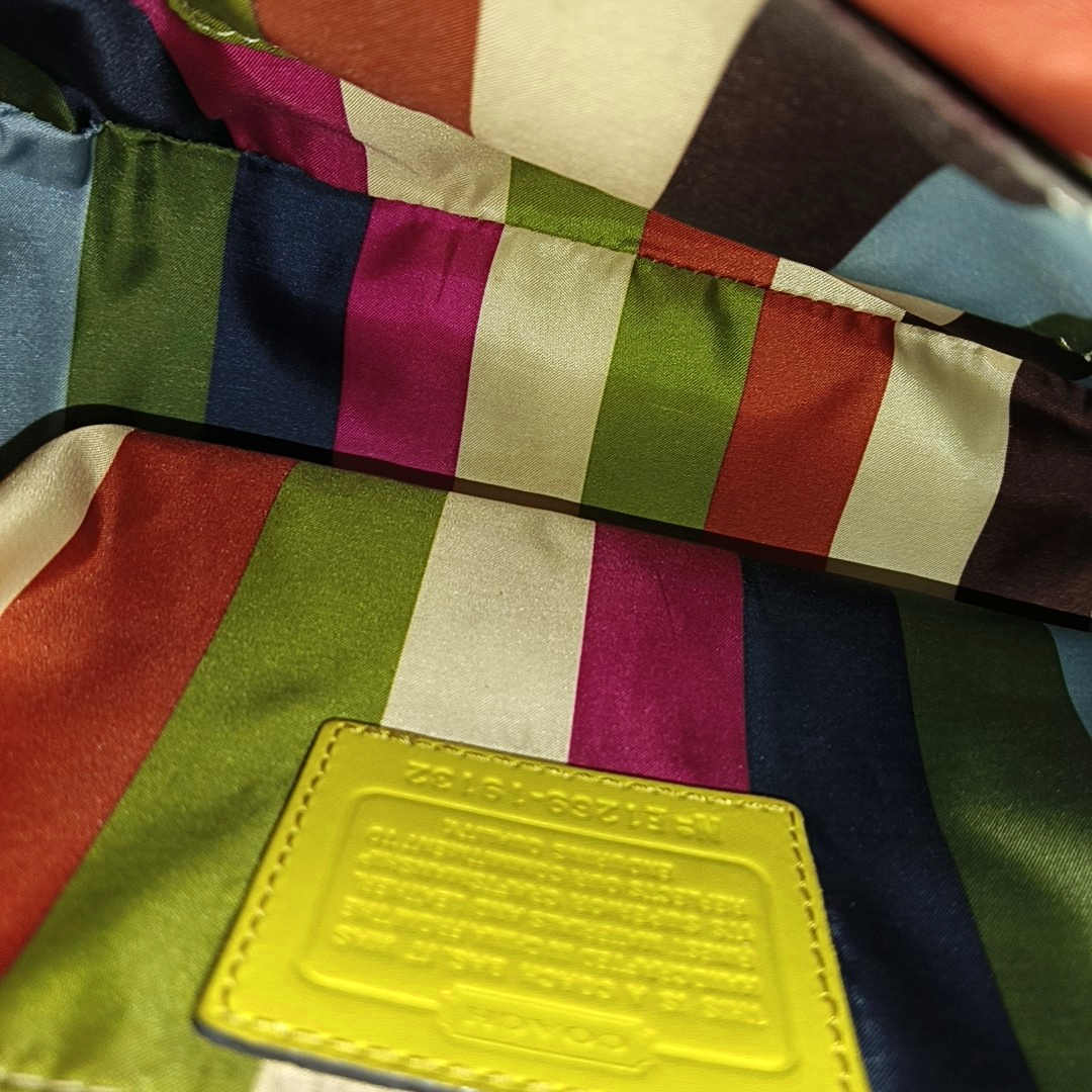 COACH WILLIS Yellow Leather Fringe Weaved Handbag Silver Hardware-(SKU)-937311657