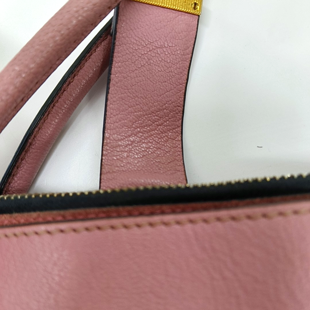 Miu Miu Pink Cowhide Sling Bag Tote Bag Golden hardware Removable shoulder strap-(SKU)-930663489