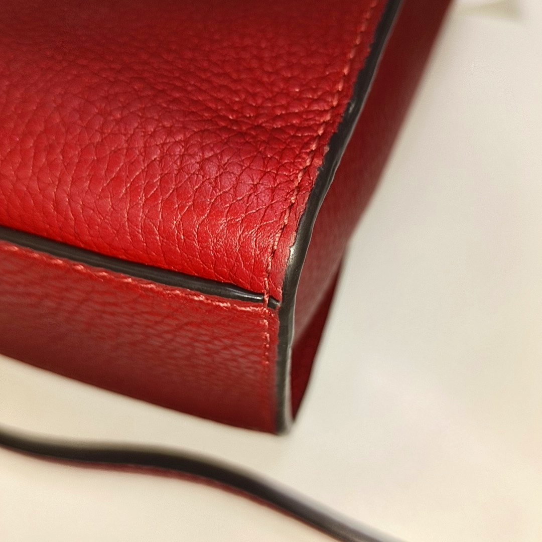 COACH Tote bag Red Leather Carriage Single Shoulder Bag Crossbody Tote Bag Golden hardware Removable shoulder strap-(SKU)-14064903