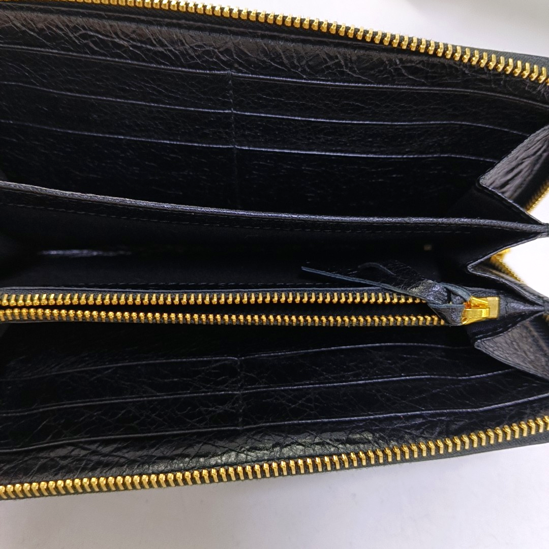 BALENCIAGA Classic Metallic Edge City Black Leather Biker Bag Wallet Golden hardware-(SKU)-960437707
