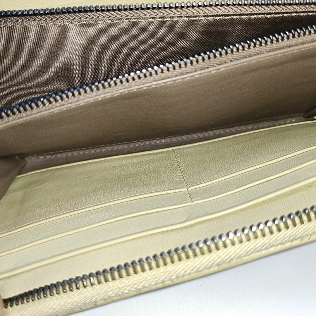 BOTTEGA VENETA Khaki Cowhide Braided Wallet Silver Hardware-(SKU)-958796805