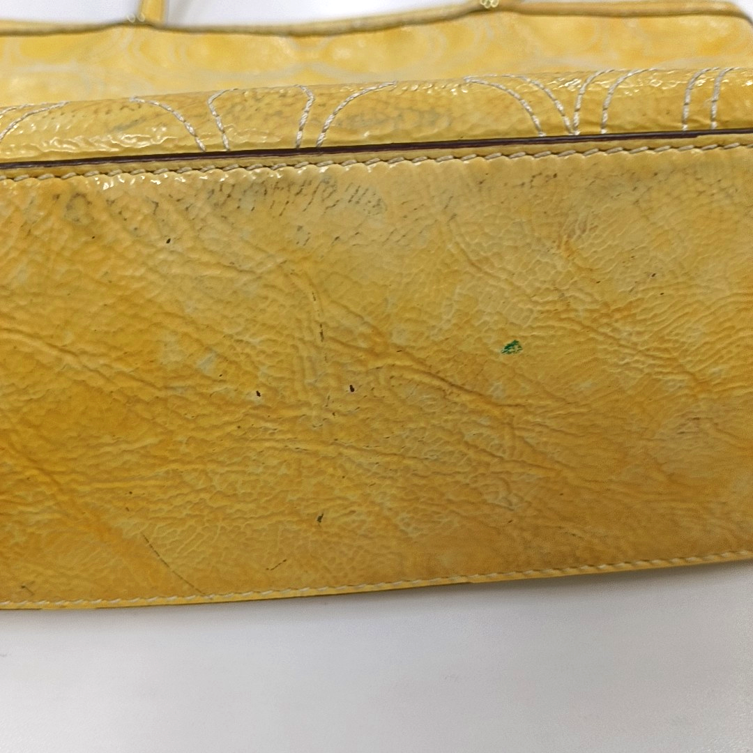 COACH Tote bag Yellow cowhide single shoulder bag Golden hardware-(SKU)-12975729