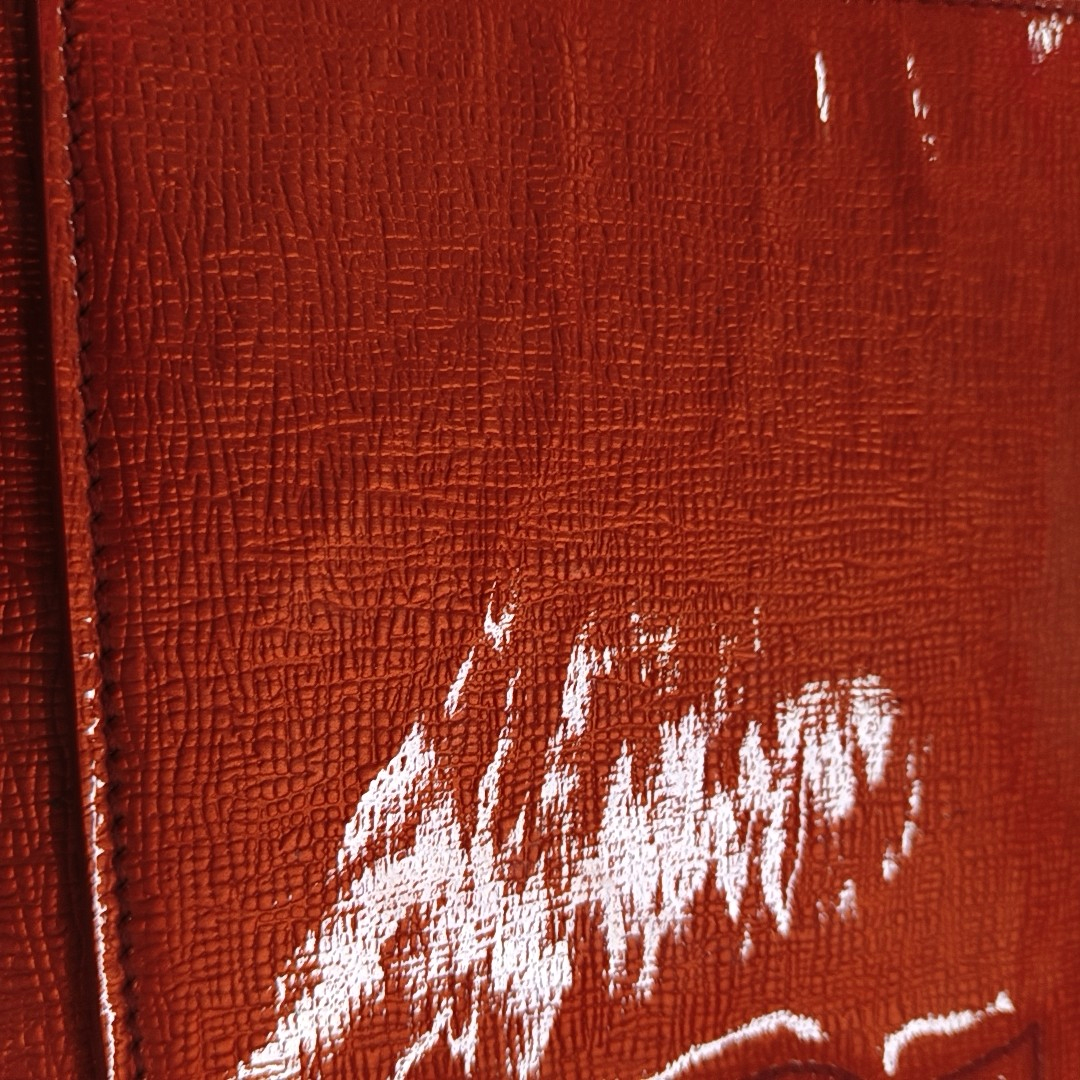 YSL BELLE JOUR Orange Leather Embossed Clutch Silver Hardware-(SKU)-13794790