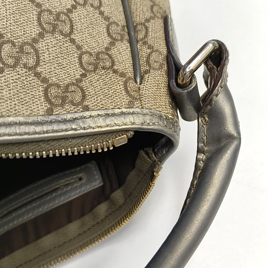 GUCCI Bardot Medium size Beige Coated Canvas Monogram Single Shoulder Bag Handbag Golden hardware-(SKU)-960390668