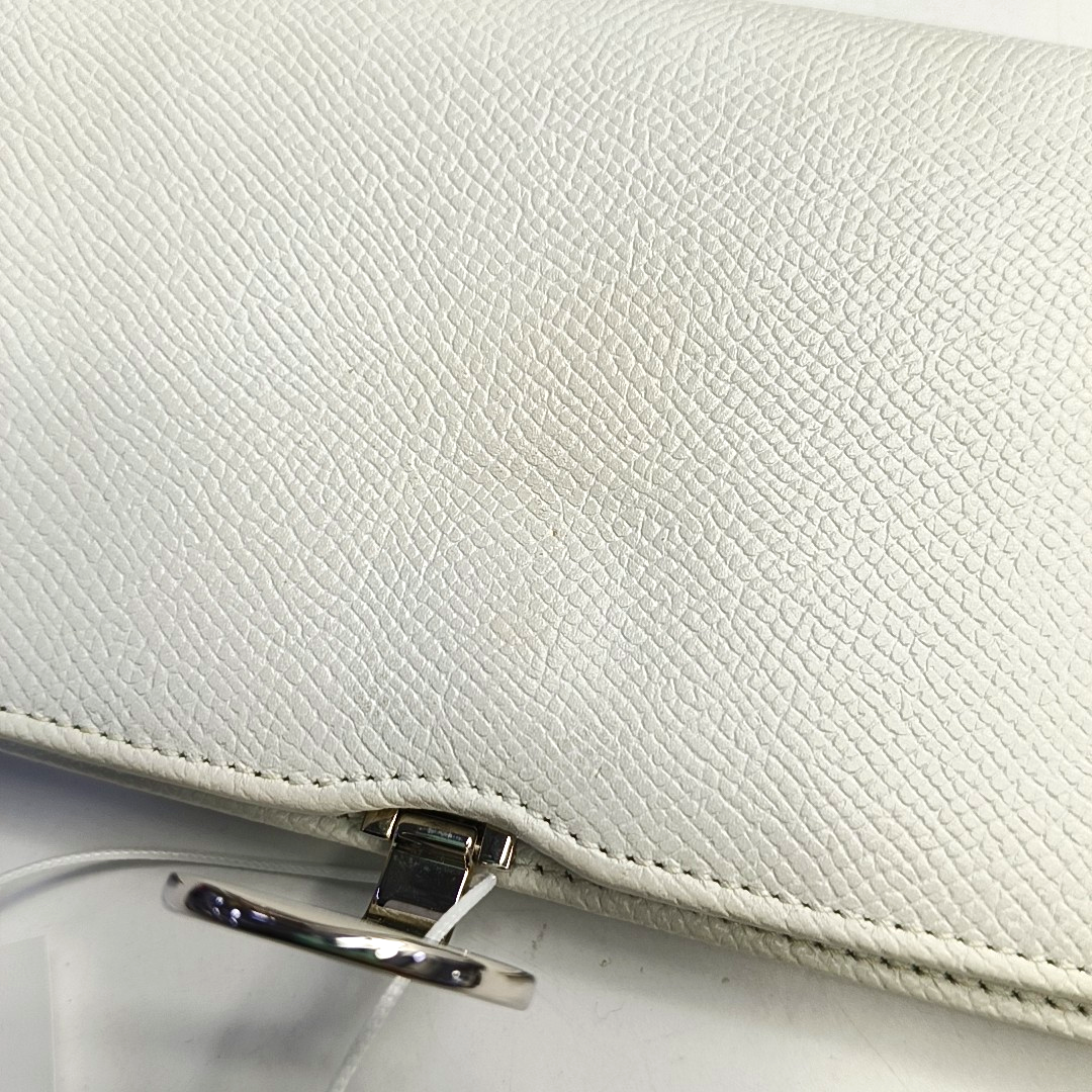 BVLGARI BVLGARI White Cowhide Wallet Silver Hardware-(SKU)-949211170