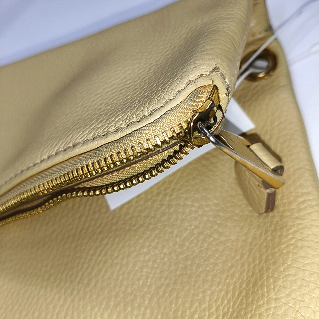 EMPORIO ARMANI Khaki Calf Leather Crossbody Shoulder Bag Golden hardware Removable shoulder strap-(SKU)-933628444