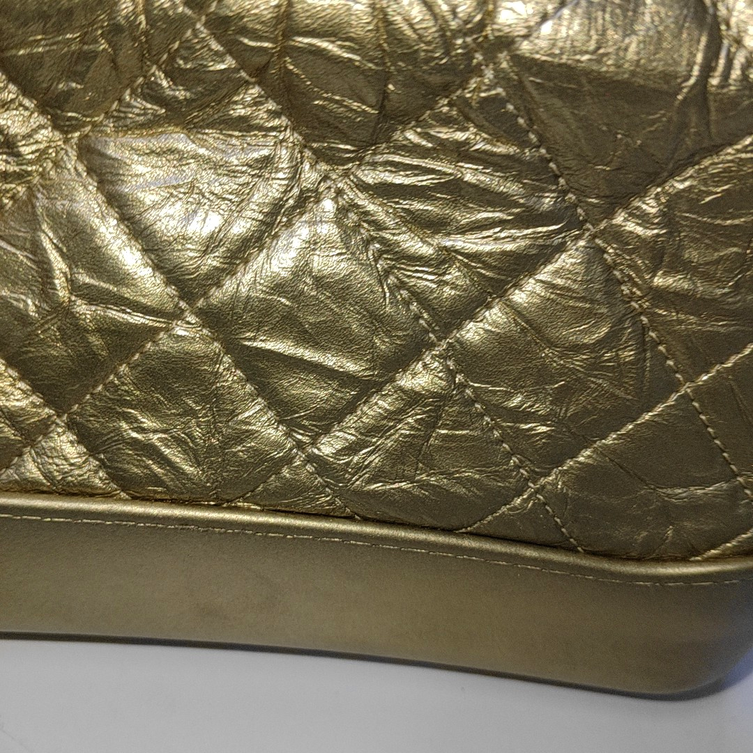 CHANEL GABRIELLE Small Size Gold Calfskin Quilted Crossbody Shoulder Bag Gold Hardware 25 Clasp Removable Strap-(SKU)-934408263