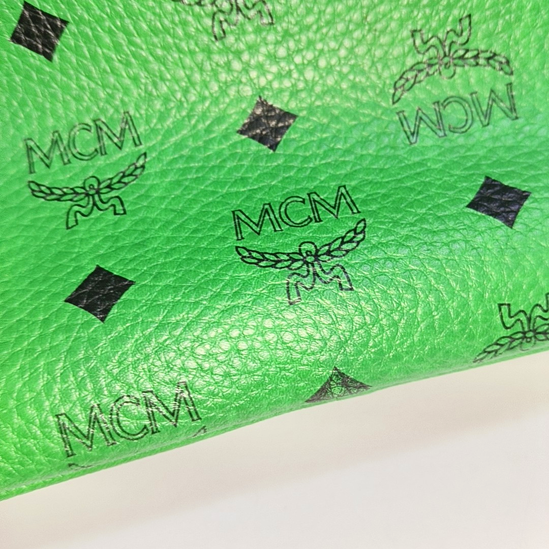 MCM STARK Small size Green Coated Canvas Monogram Studs Backpack Handbag Silver Hardware Sub-bag-(SKU)-940018584