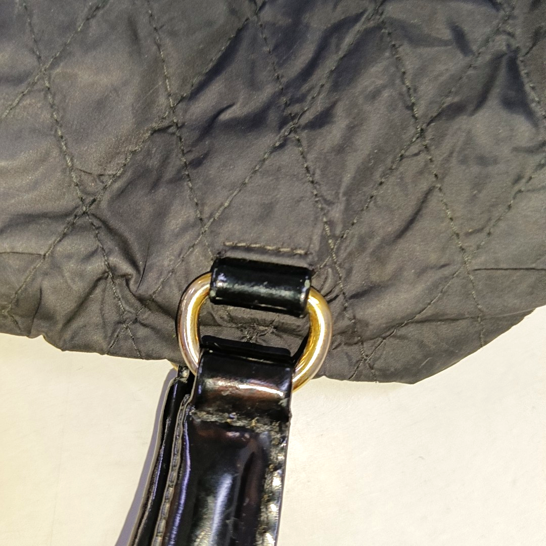 PRADA Gaufre Black Nylon Quilted Handbag Golden hardware-(SKU)-942136893