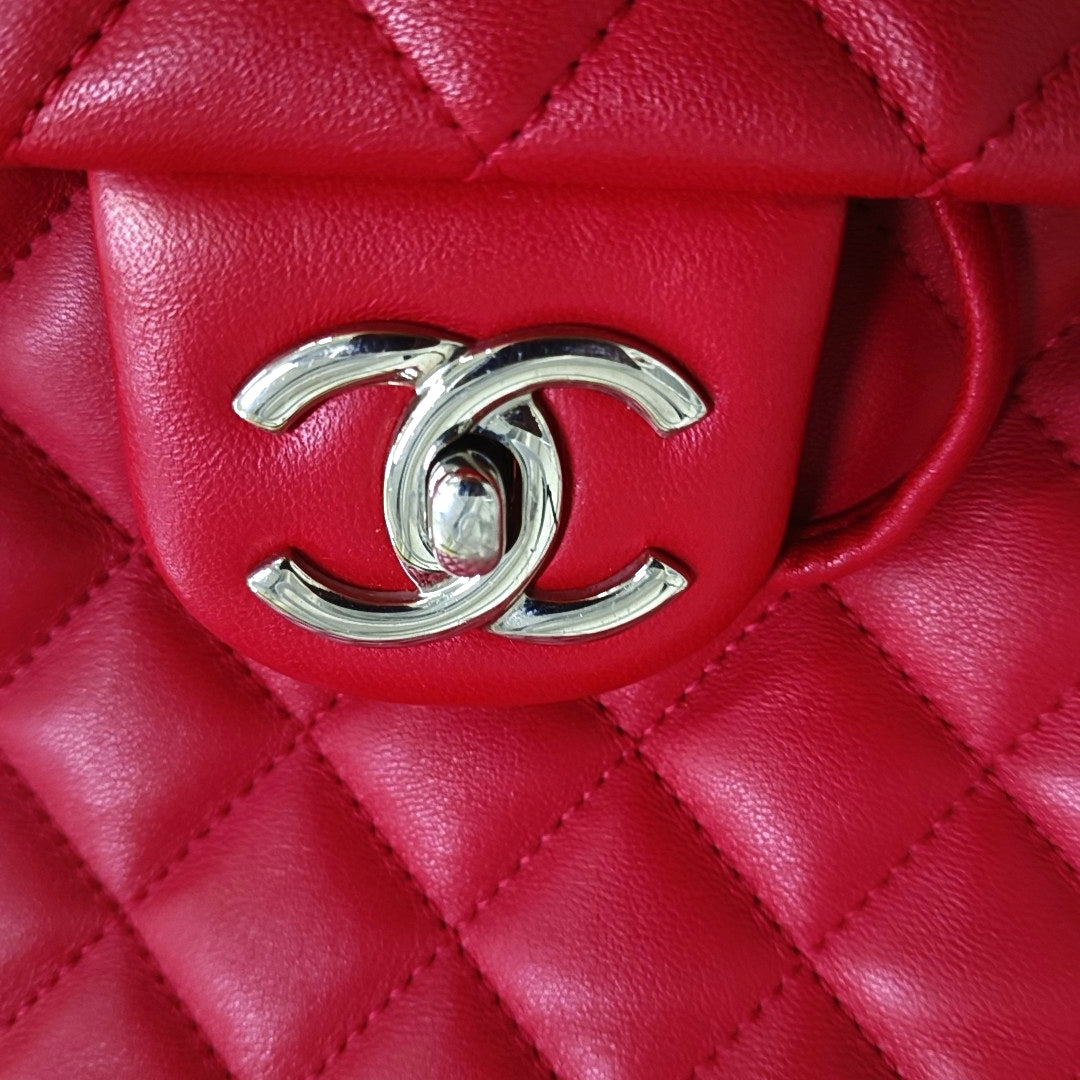 CHANEL URBAN SPIRIT Small Red Leather Quilted Backpack with Removable Strap-(SKU)-969826717