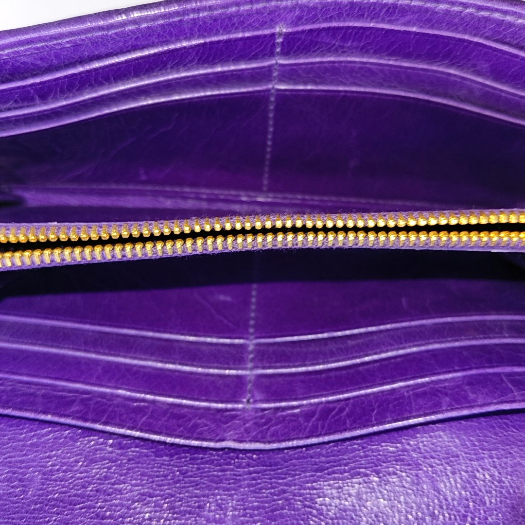 Miu Miu Purple Calf Leather Quilted Wallet Golden hardware Sub-bag-(SKU)-960261981