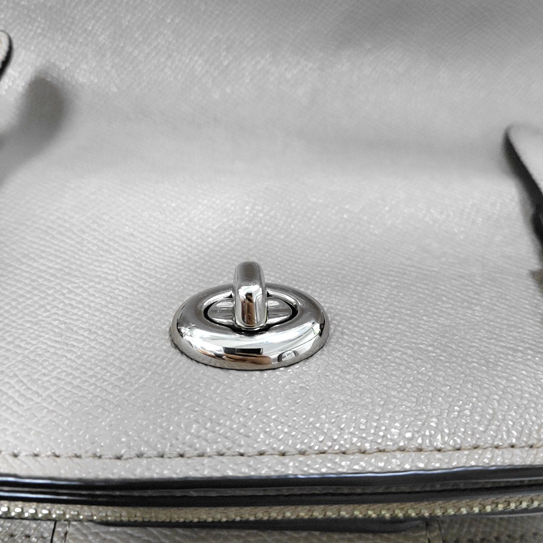 COACH RHYDER Gray Leather Carriage Single Shoulder Handbag Silver Hardware shoulder straps-(SKU)-932590203