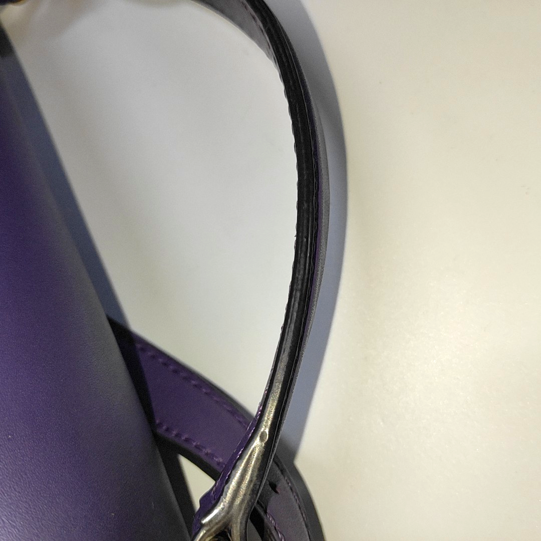 MCM Purple Leather Single Shoulder Bag Handbag Crossbody Bag Golden hardware Removable shoulder strap-(SKU)-14183353