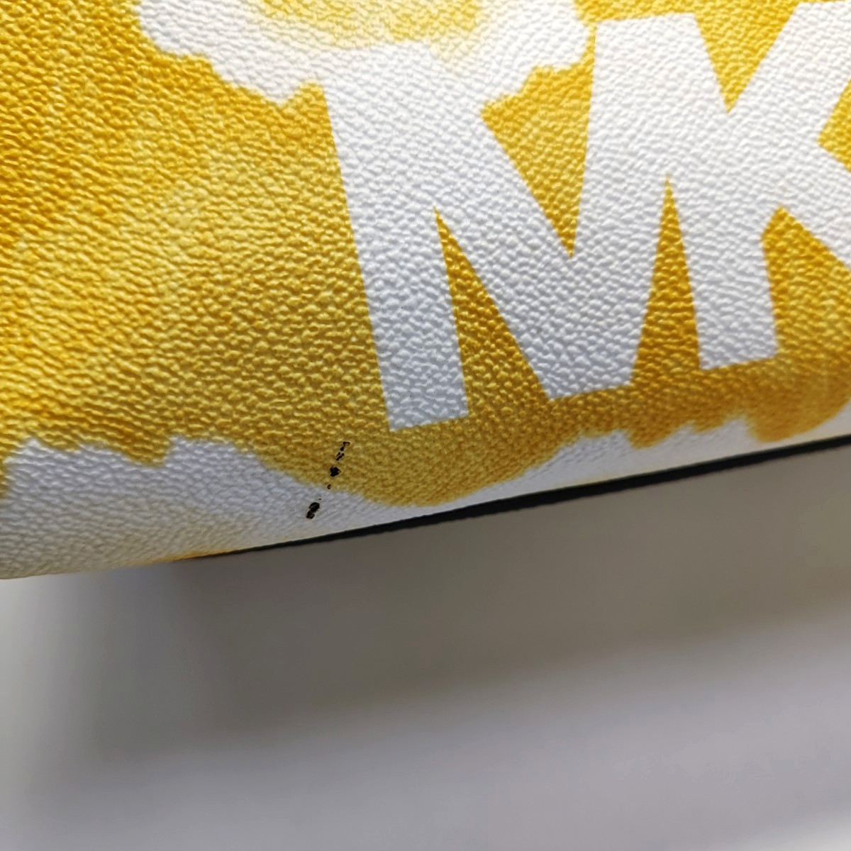 MICHAEL KORS Mercer Yellow Coated Canvas Monogrammed Single Shoulder Bag Handbag Golden hardware-(SKU)-937777221
