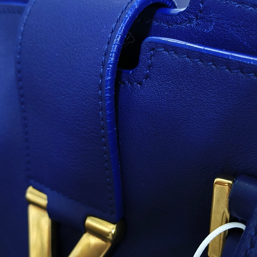 YSL CHYC Y LIGNE Medium size Dark Blue Leather Handbag Golden hardware-(SKU)-955766703